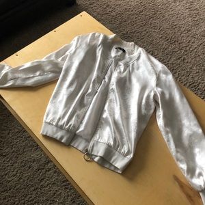 White bomber jacket